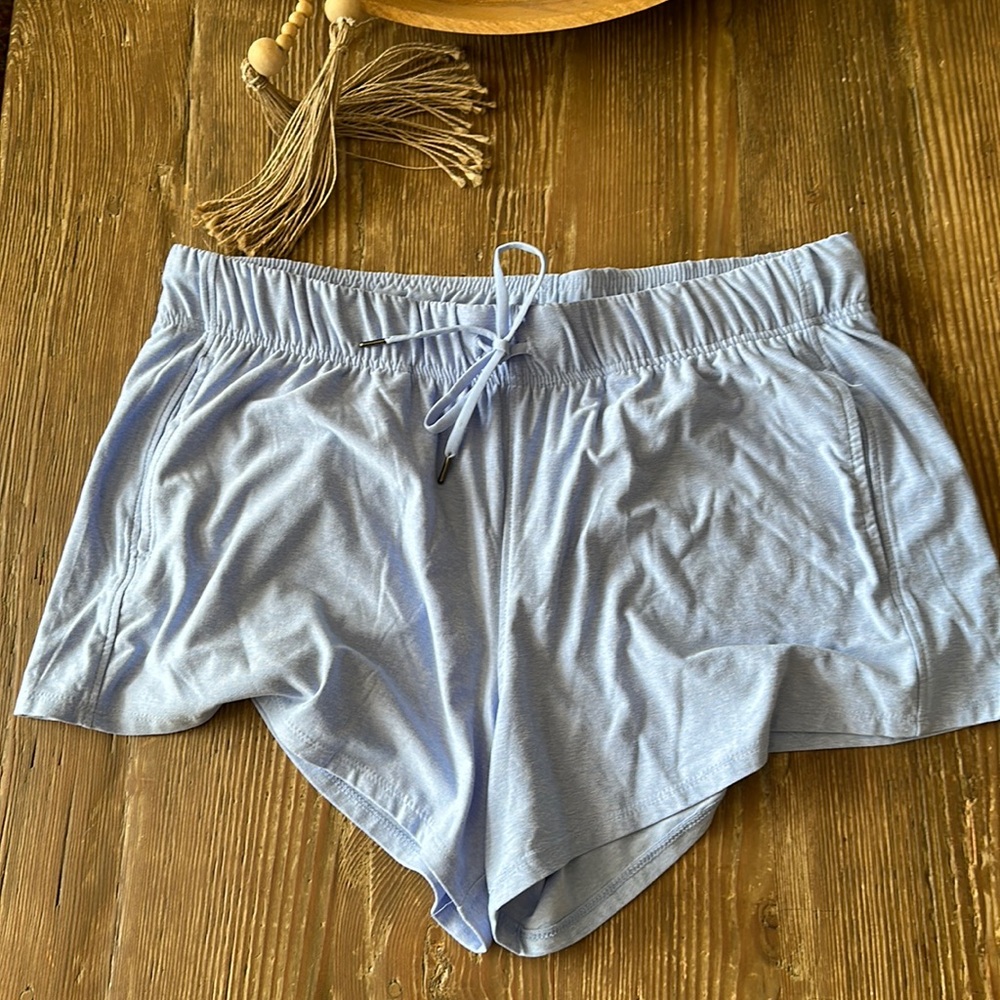 Womens Athletic Works super soft lounge Shorts baby Blue Size XL nwt
